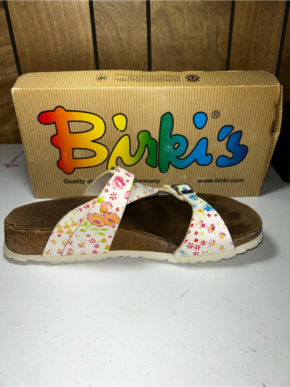 Birlos by Birkenstock Salina Magic Flower Sandals White Floral EU 39 US 8-8.5 Co - Picture 2 of 7